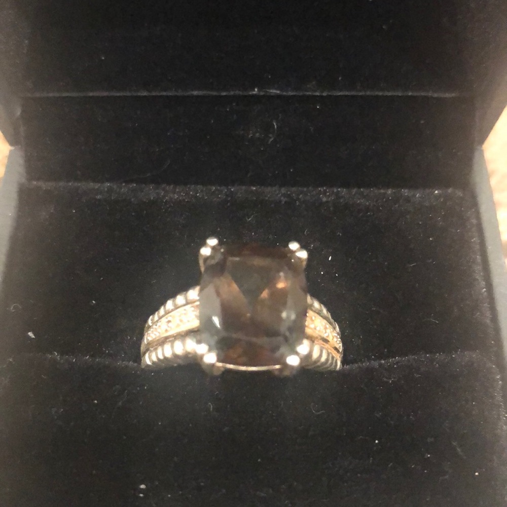 Smoky topaz ring